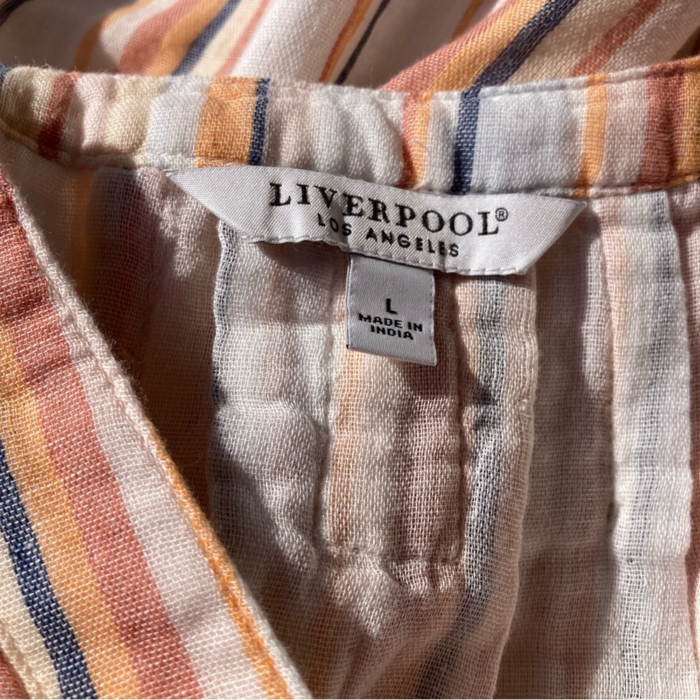 LIVERPOOL Los Angeles Striped Cotton Raglan Blouse Size L NWT - Picture 11 of 17